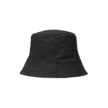 Black Reversible GG canvas bucket hat