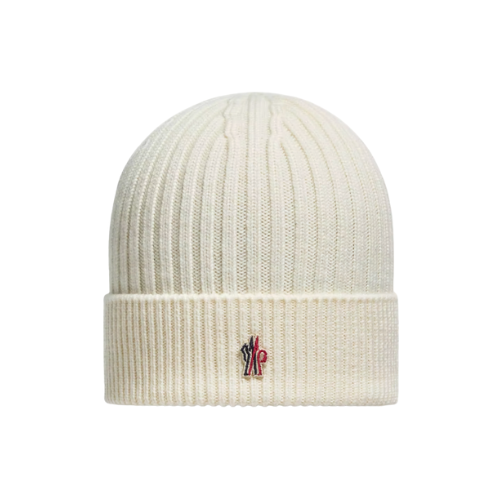 White Moncler Wool Beanie