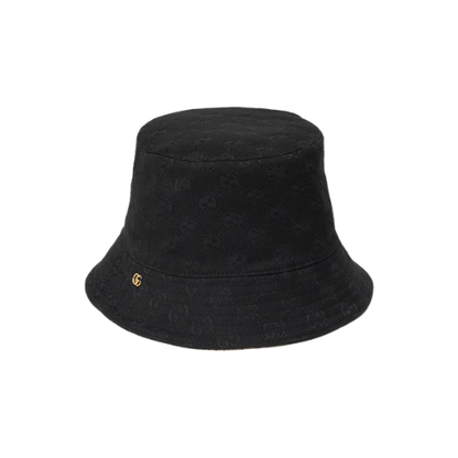Black Reversible GG canvas bucket hat