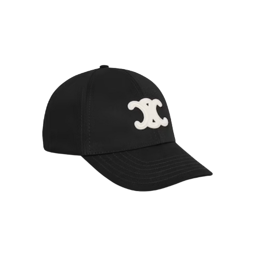 Celine Black Triomphe Baseball Cap In Cotton