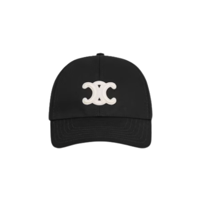 Celine Black Triomphe Baseball Cap In Cotton