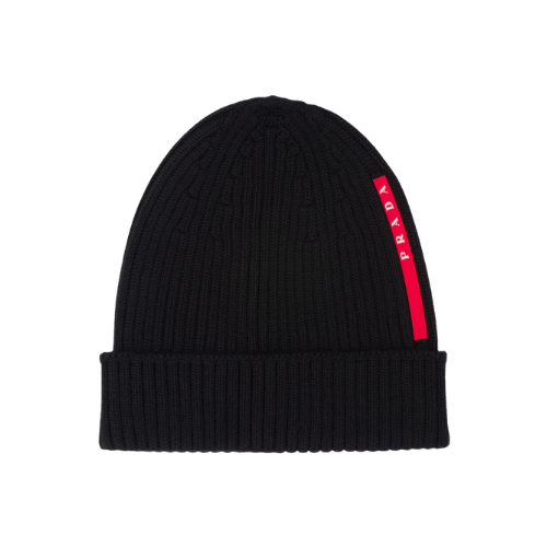 Black Prada Wool Beanie