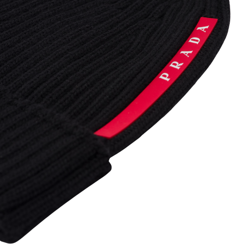 Black Prada Wool Beanie