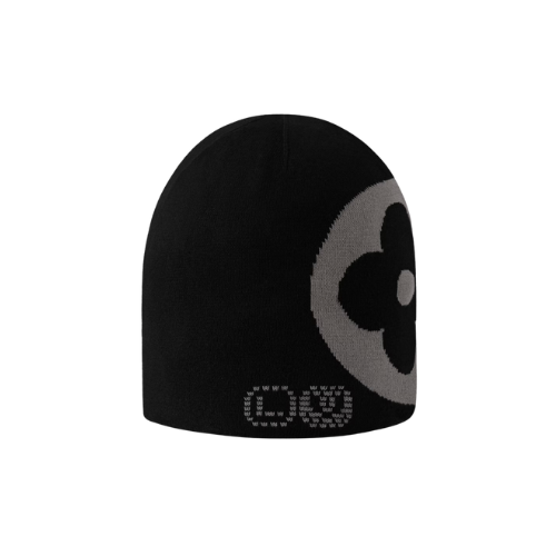 Black LV Fit Monogram Beanie
