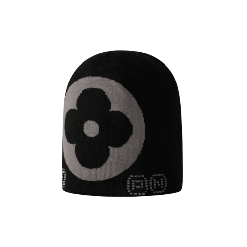 Black LV Fit Monogram Beanie