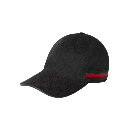 Black GG canvas baseball hat with Web
