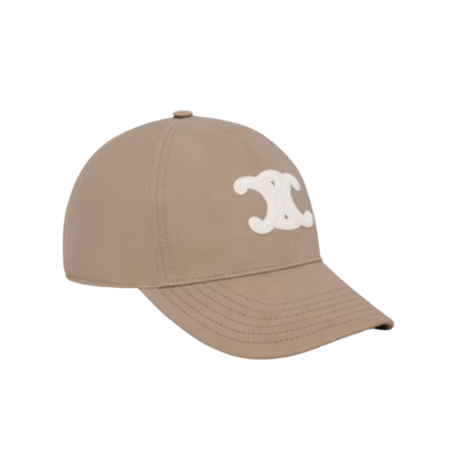 Celine Greige Triomphe Baseball Cap In Cotton