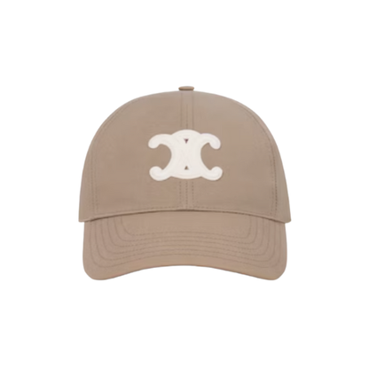Celine Greige Triomphe Baseball Cap In Cotton