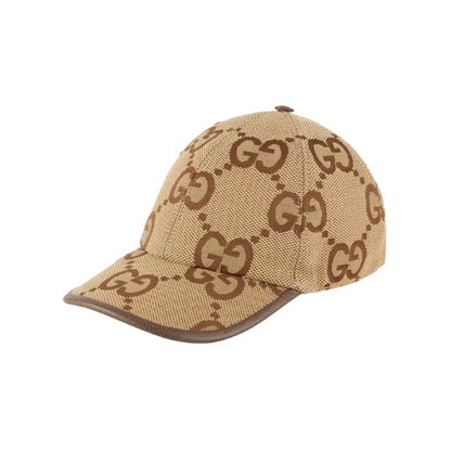 Ebony Gucci Jumbo GG Canvas Baseball Hat