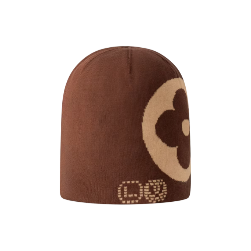 Brown LV Fit Monogram Beanie