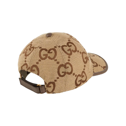 Ebony Gucci Jumbo GG Canvas Baseball Hat