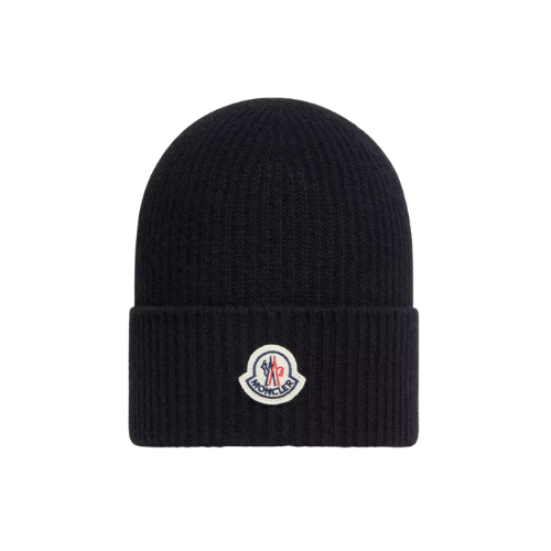 Black Moncler Wool and Cashmere Beanie