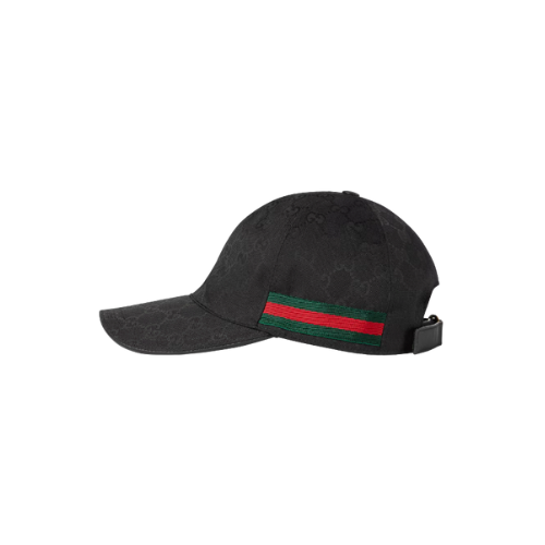 Black GG canvas baseball hat with Web
