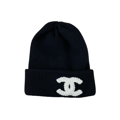 Chanel White CC Logo Beanie