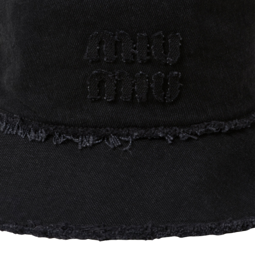 Black Denim Miu Miu Bucket Hat