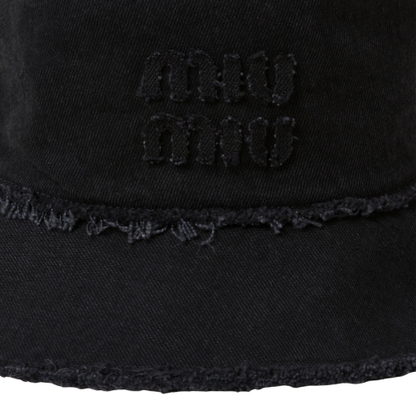 Black Denim Miu Miu Bucket Hat