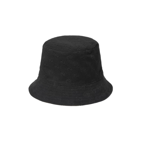 Black Reversible GG canvas bucket hat