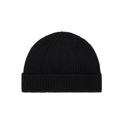 Celine Black Triommphe Beanie In Seamless Cashmere