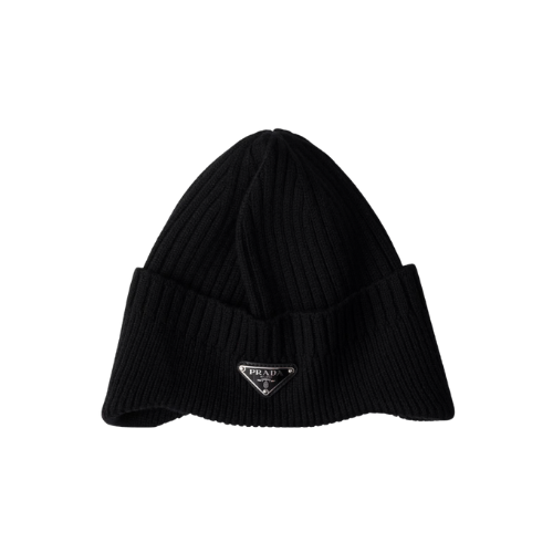 Black Prada Wool Beanie
