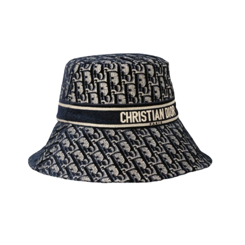 Dior Black/Cream Oblique Small Brim Bucket Hat