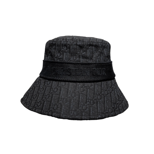 Dior Blacked Out Oblique Small Brim Bucket Hat