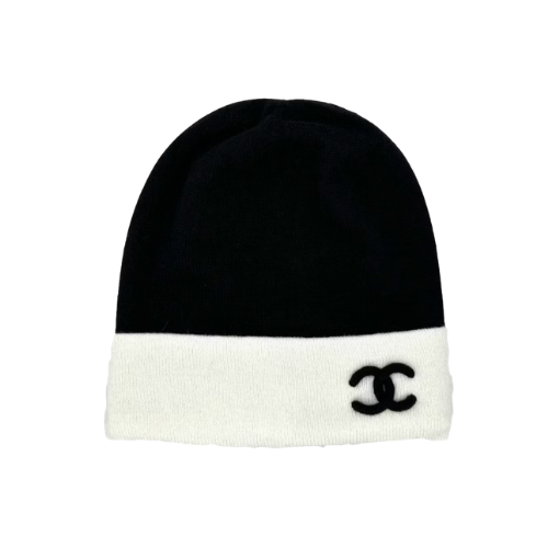 Chanel Cloche Black CC Logo Beanie